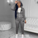 Women Casual Print Hoodies and Pant Two-piece set