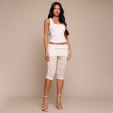 Women Sexy Lace Capri Pants