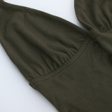 Spring Summer Women Sexy Metal Decor Waist Cut Out Strap Dress