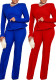 Women Fashion Ruffle Top and Bell Bottom Pants Set