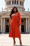 Women Plus Size Ruched African Floral Loose Elegant Maxi Dress