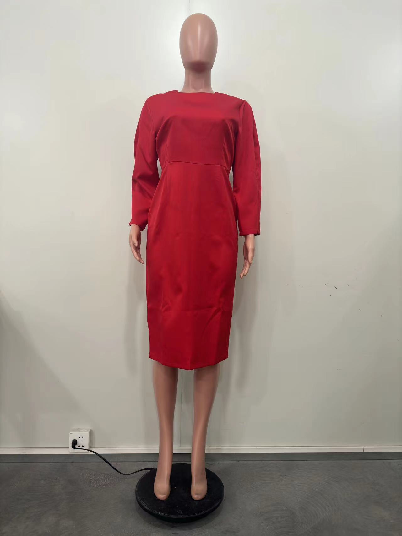 Casual Round Neck Dress for Spring Everyday Wear
