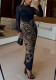 Women Sexy Leopard Print High Waist Bodycon Long Dress