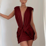 Spring Summer Women Sexy Low Back Cross Tie Bodycon Dress