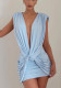 Spring Summer Women Sexy Low Back Cross Tie Bodycon Dress