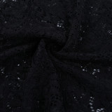 Women Sexy Crop Slash Shoulder Lace Ribbon Street Style Pants Set