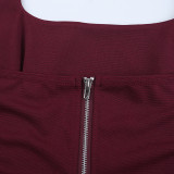 Spring Women Sexy Slim Waist Side Slit Halter Neck Camisole Top