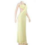 Women Sexy One Shoulder Slim Fit Low Back Dress