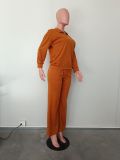 Spring Women Half Zip Mock Neck Top and Drawstring Pants Two Piece Set