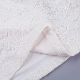 Spring Women Sexy Lace V Neck Y2K Short Sleeve Slim Top