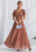 Women Spring Summer Formal Party V-Neck Dress