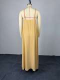 Women Summer Casual V-Neck Strappy Maxi Dress