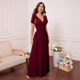 Women V-Neck Prom Bridesmaid Dress
