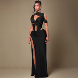 Women Hollow-Out One-Sleeve Sexy Dress