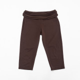 Women Spring Sexy Draped Top and Capri Pants Two-Piece Set