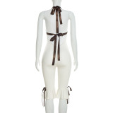 Women Spring Halter Neck Sexy Jumpsuit