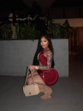 Women Sexy Lace Halter Neck Bodycon Dress