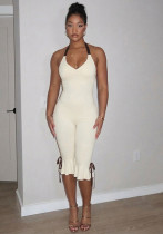Women Spring Halter Neck Sexy Jumpsuit Women Spring Halter Neck Sexy Jumpsuit