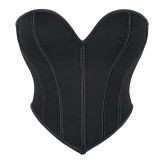 Women Heart Print Strapless Bodycon Mesh Off-Shoulder Shapewear Sexy Vest Top