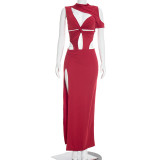 Women Hollow-Out One-Sleeve Sexy Dress