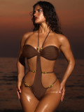 Women bikini Halter Neck one-piece swimwear