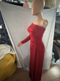 Women Slash Shoulder Maxi Dress