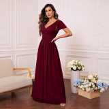Women V-Neck Prom Bridesmaid Dress