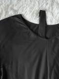 Spring Women's Chic One-Shoulder Loose Top & Tight Pants Casual Set