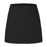 Spring Women's Double Slit Zipper Skort Mini Skirt