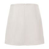 Spring Women's Double Slit Zipper Skort Mini Skirt