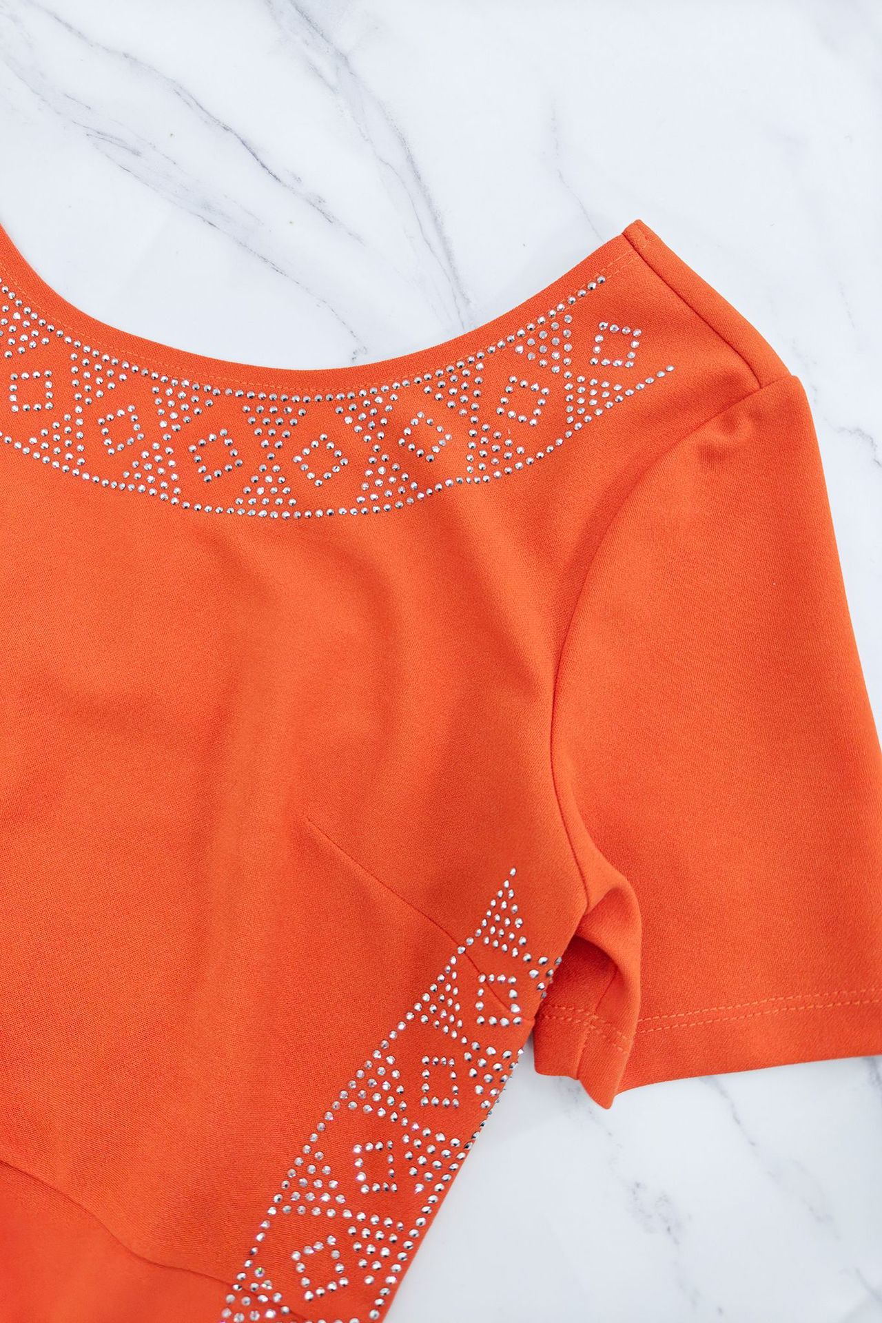 Rhinestone Slim Waist Bodycon Dress for Casual Elegance