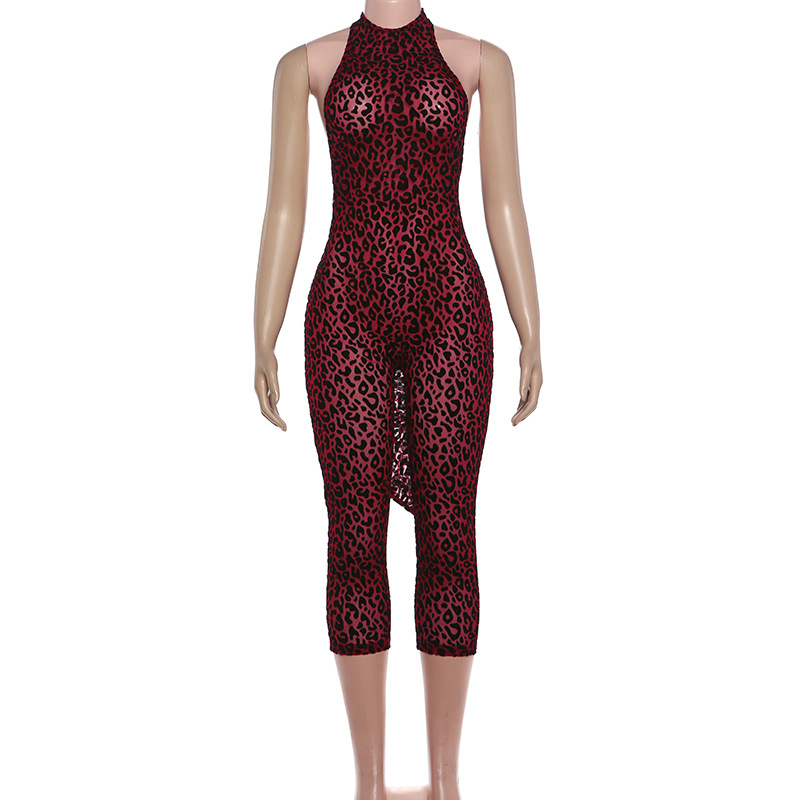 Printed Sleeveless Backless Jumpsuit for Autumn Casual Wear