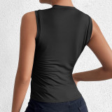 Spring Women's Sleeveless Round Neck Slim Fit Basic Tank Top