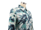 Spring Women's Printed Casual Shirt & Pants Two-Piece Set
