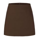 Spring Women's Double Slit Zipper Skort Mini Skirt