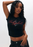 Spring Women's Street Style Printed Cropped T-Shirt Top