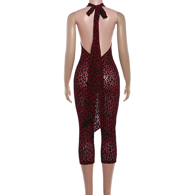 Printed Sleeveless Backless Jumpsuit for Autumn Casual Wear