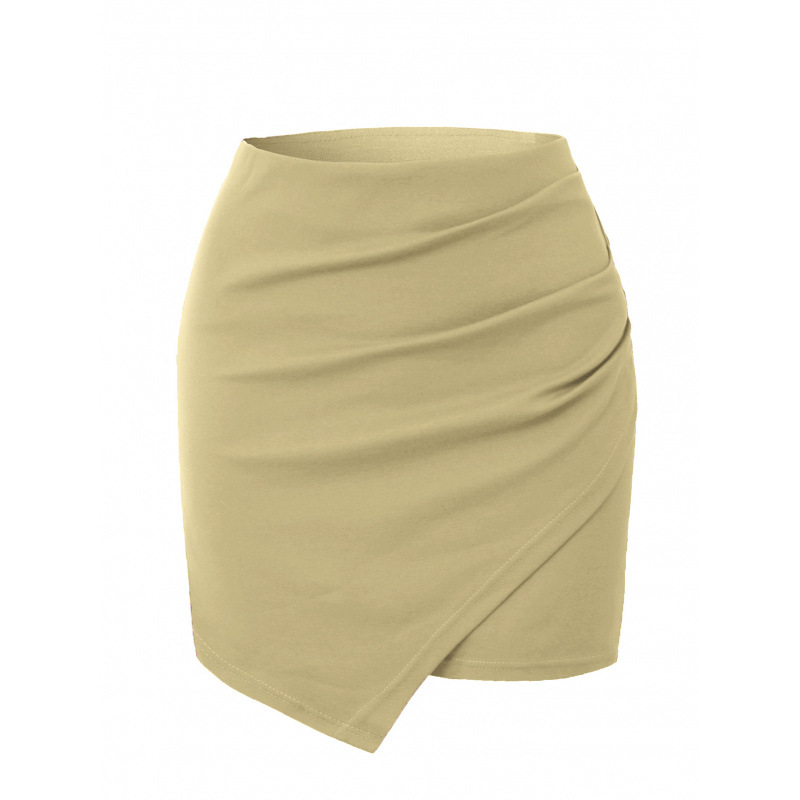 Irregular Ruched High-Waist Elastic Knot Bodycon Mini Skirt