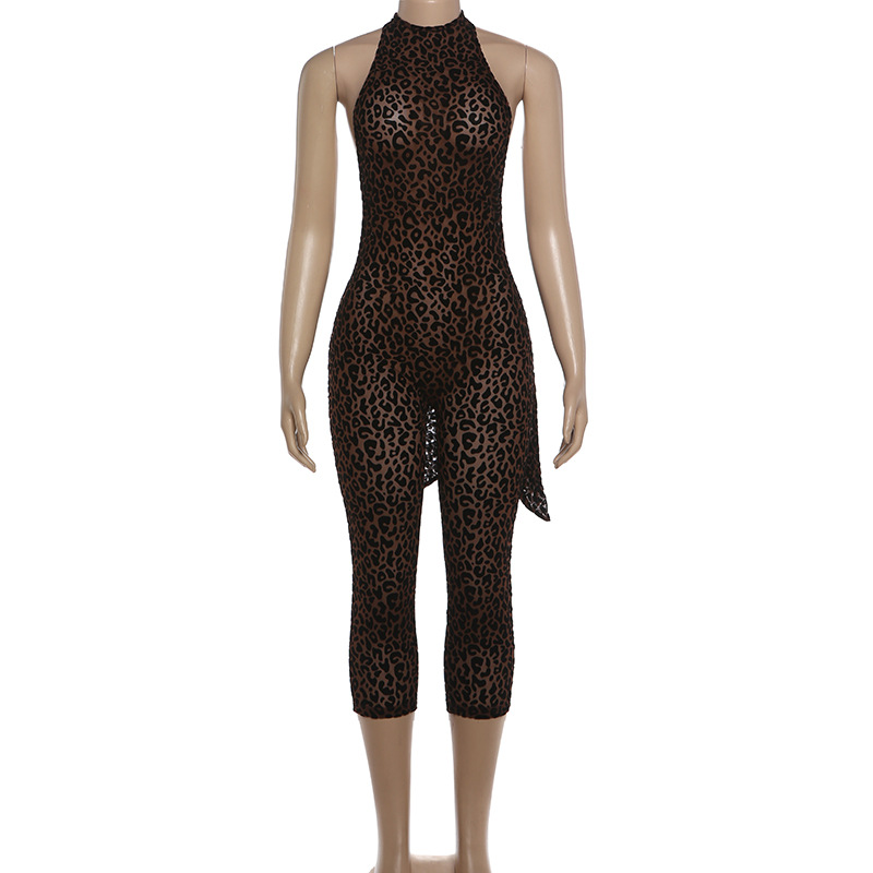 Printed Sleeveless Backless Jumpsuit for Autumn Casual Wear