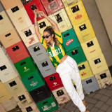Spring Women's Colorblock Stripe Hollow Out V-Neck Knit Top