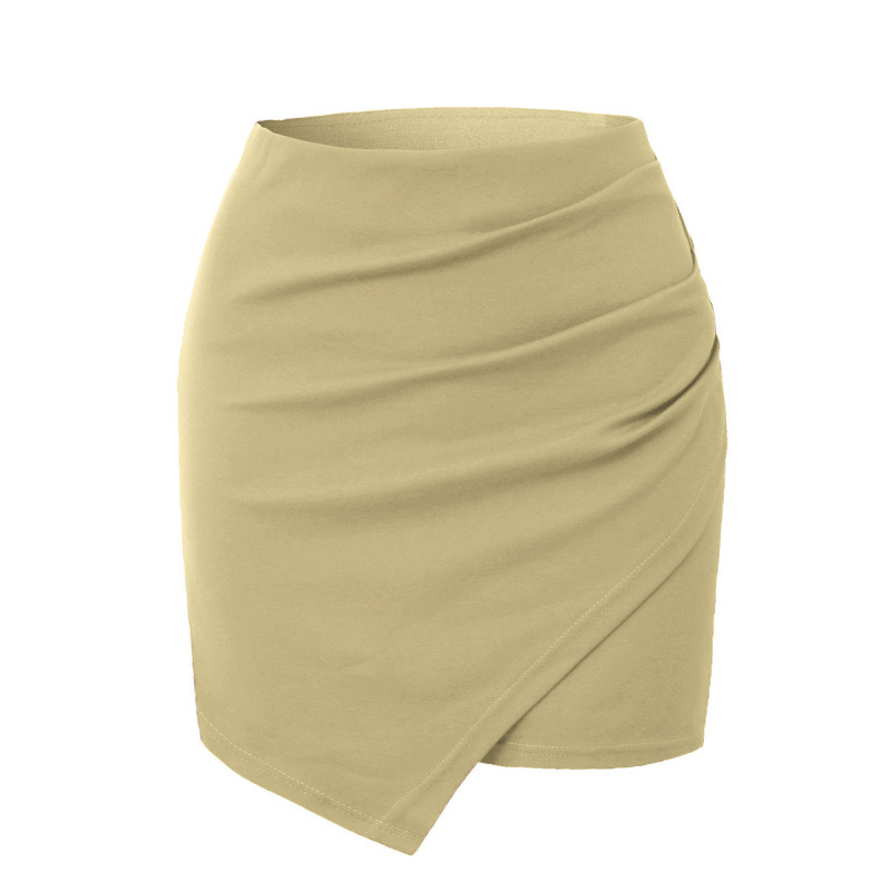 Irregular Ruched High-Waist Elastic Knot Bodycon Mini Skirt