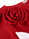 Spring Women's Slim Fit High-Waist Short Sleeve Round Neck Mermaid Dress