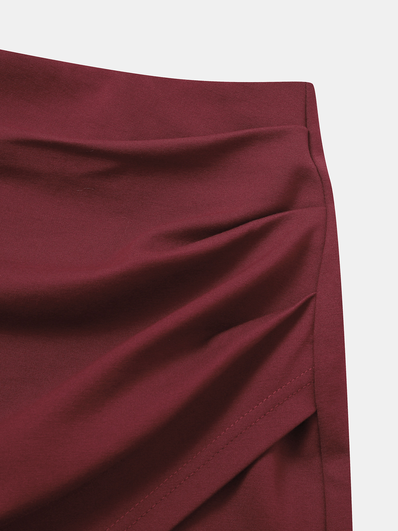 Irregular Ruched High-Waist Elastic Knot Bodycon Mini Skirt