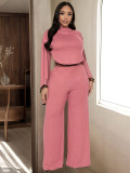 Spring Women's Sexy Tie Detail Top & Wide Leg Pants Set