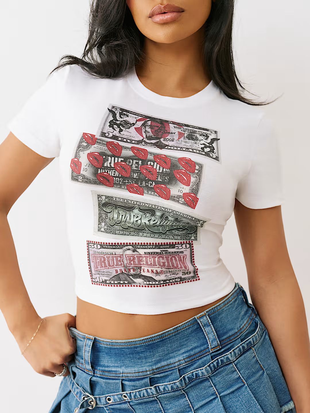 Printed Cropped T-Shirt Top for Spring Streetwear
