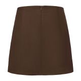 Spring Women's Double Slit Zipper Skort Mini Skirt
