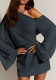 Spring Women's Slash Shoulder Bell Sleeve A-Line Mini Dress