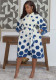 Spring Women's Casual Wide Leg Positioning Print Turndown Collar Half Sleeve Jumpsuit