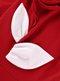 Spring Women's Slim Fit High-Waist Short Sleeve Round Neck Mermaid Dress