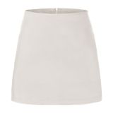 Spring Women's Double Slit Zipper Skort Mini Skirt